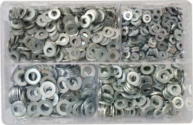 Assorted Flat Washers Imperial - BZP (Table 3)  (1000 Pieces)