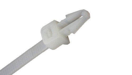 White / Natural Push Mount Cable Ties (Pack of 100)