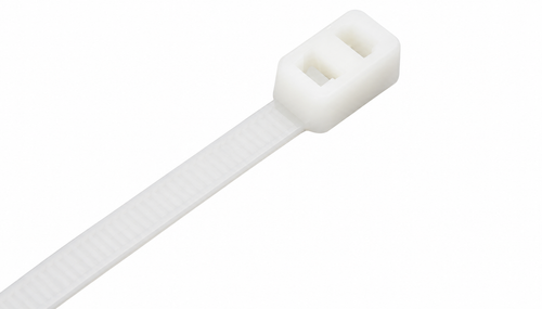 White / Natural Double Loop Cable Ties (Pack of 100)