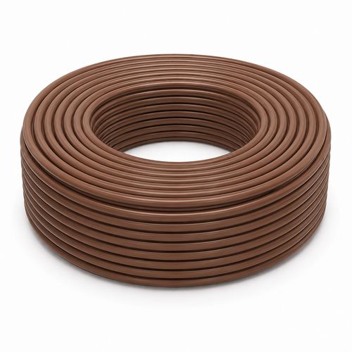 Brown Flexible PVC Cable Sleeving - 100m Reel