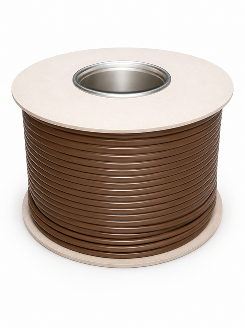 Brown Flexible PVC Cable Sleeving - 100m Reel