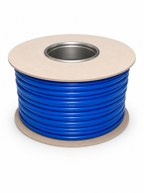 Blue Flexible PVC Cable Sleeving - 100m Reel