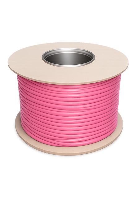 Pink Flexible PVC Cable Sleeving - 100m Reel