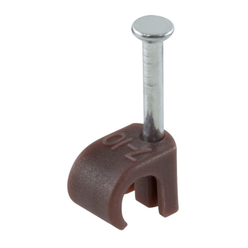 Brown Round Cable Clips Pack of 100