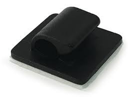 Black Self-Adhesive Nylon Cable Clips (Pack of 100)