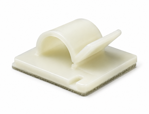 White / Natural Self-adhesive Nylon Cable Clips ( Pack of 100 )