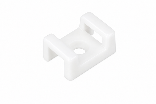 White Cable Tie Screw Mount Cradles Bases (Pack of 100)