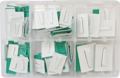 Assorted Adhesive Steel Clips (100 Pieces)