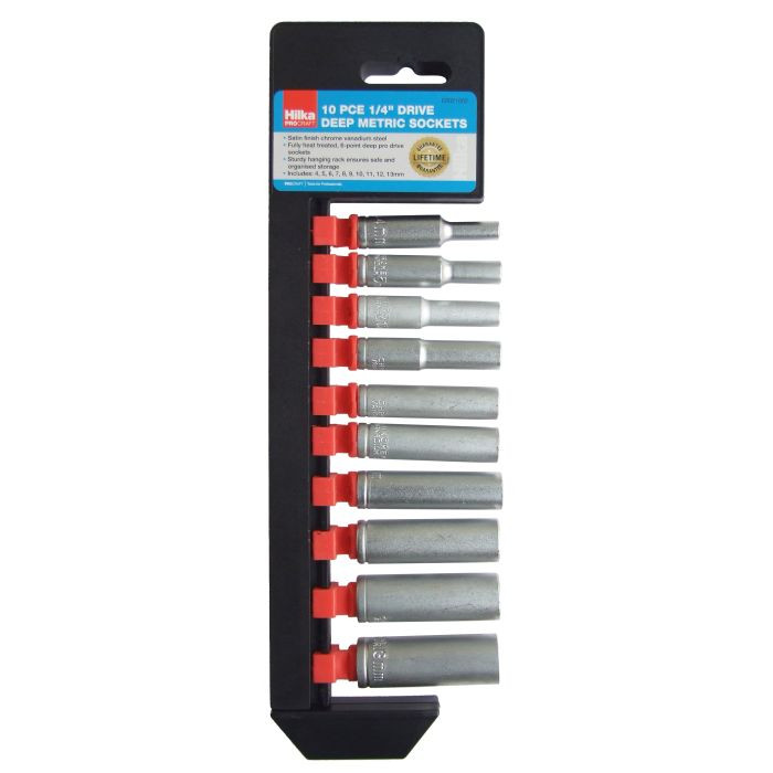 Socket Set 1/4(in) Drive Deep Metric 10piece ( 4-13mm)