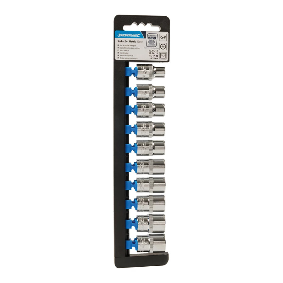 Socket Set 1/2" Drive Metric, (10-19mm) (10piece)