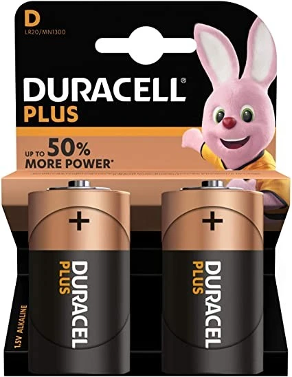 Card of Duracell D (Pack of 2)
