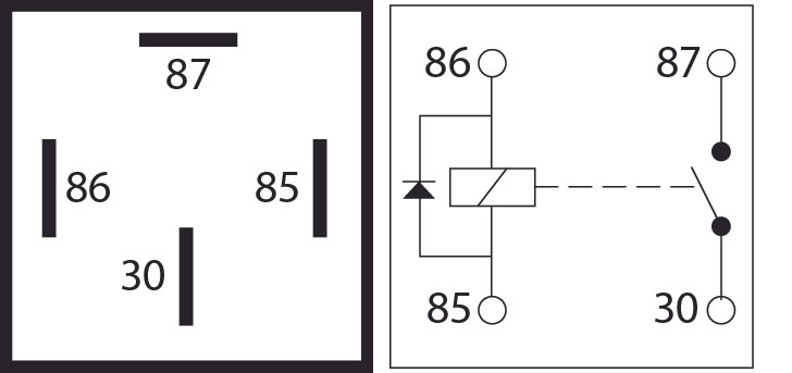 Relay 4-pin 12v 40A Open/Diode ( Pack of 1 )
