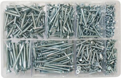 Assorted Wood screws BZP (680 Pieces )