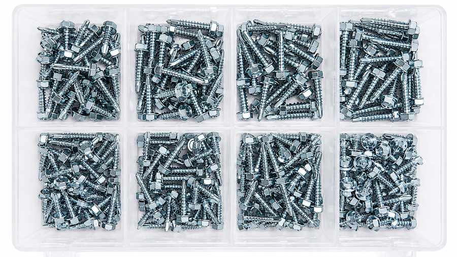 Assorted Self-drilling Hex-head self tapping screws (240 Pieces )