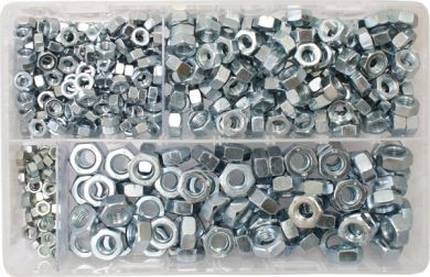 Assorted Steel Nuts M5-M10 BZP  (450 Pieces)