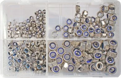 Assorted Stainless Steel Metric Nylocs  (250 pieces)