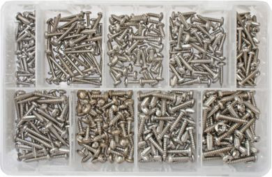 Assorted Stainless Steel Self Tapping screws (450 Pieces)