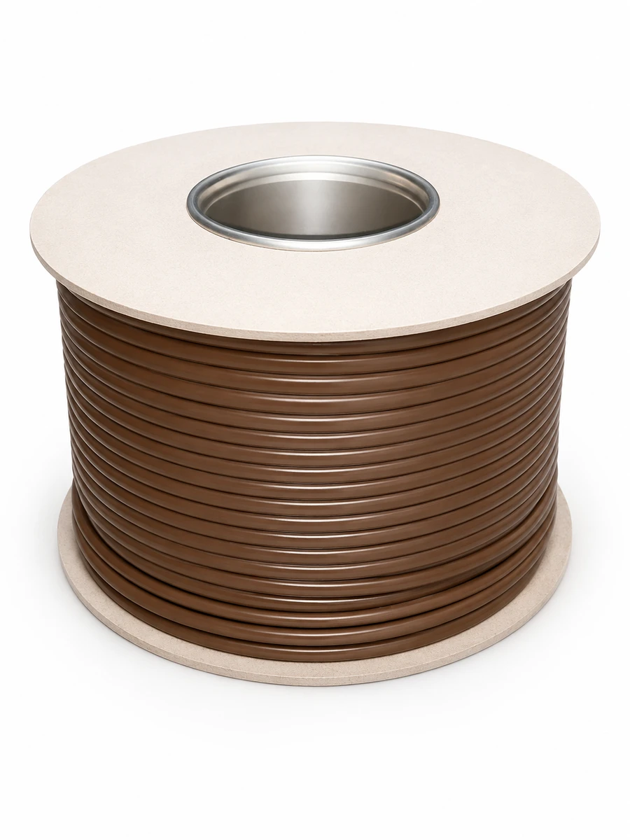 Brown Flexible PVC Cable Sleeving - 100m Reel