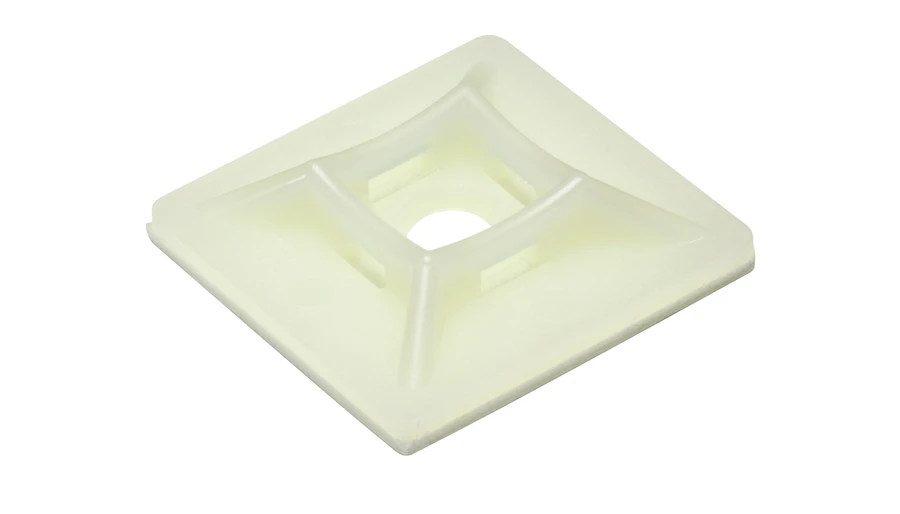 White / Natural Self Adhesive Cable Tie Bases (Pack of 100)