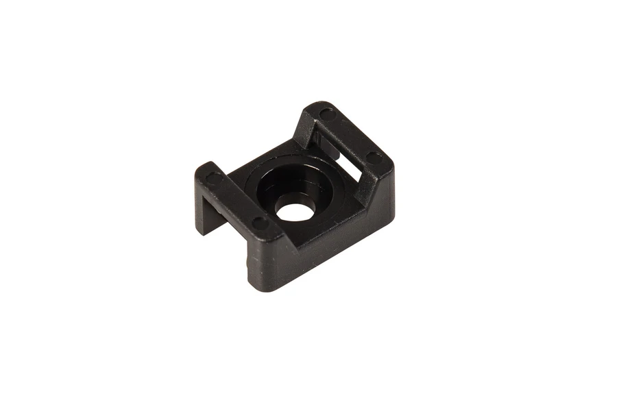 Black Cable Tie Screw Mount Cradles Bases (Pack of 100)