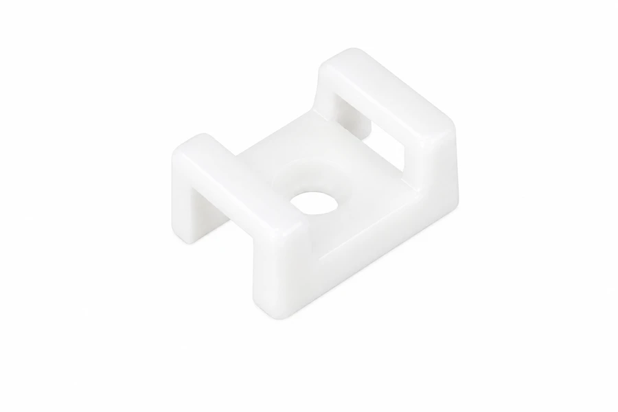 White Cable Tie Screw Mount Cradles Bases (Pack of 100)