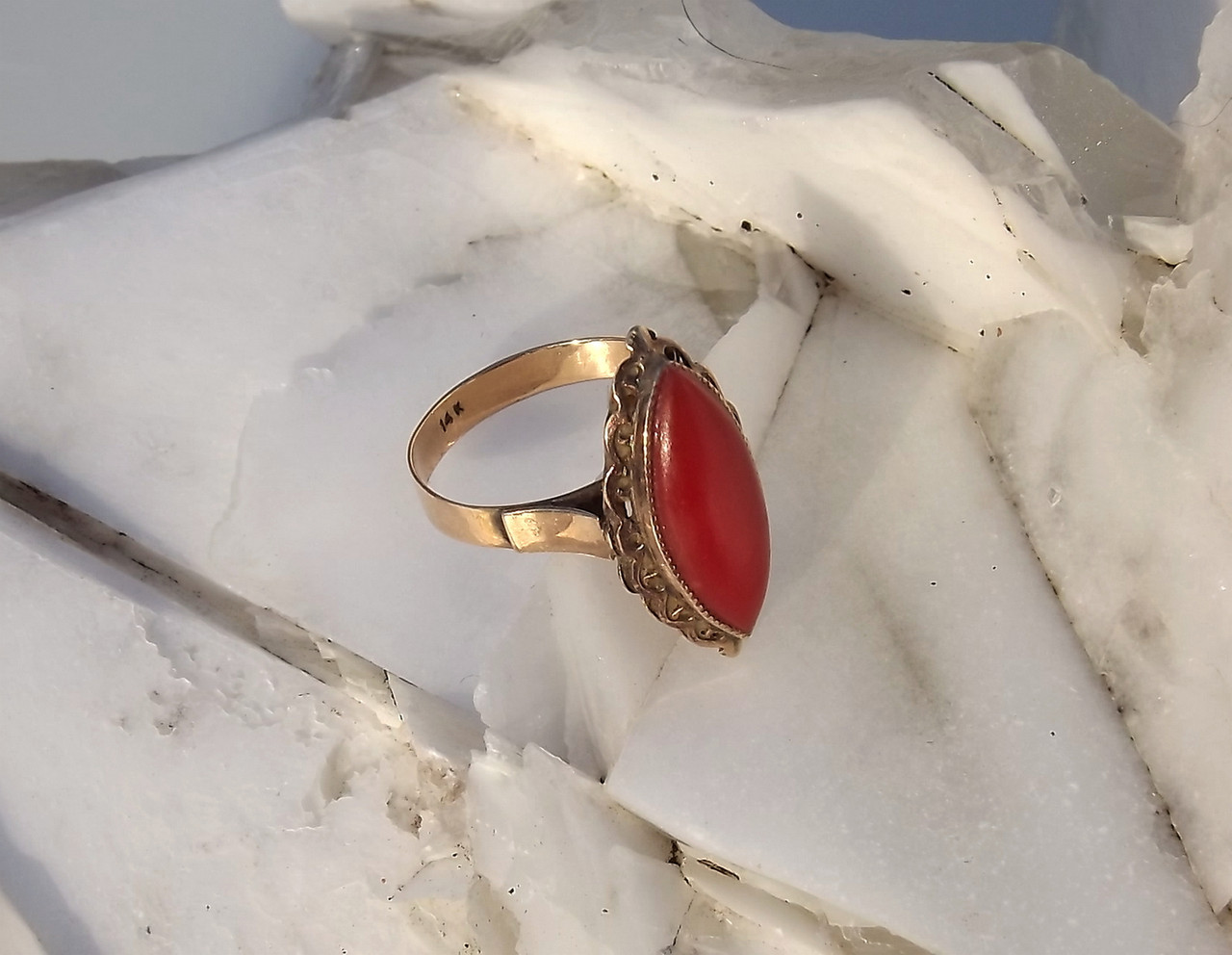 Sterling Silver and Red Coral Stone Bangle Bracelet - Reveka Rose