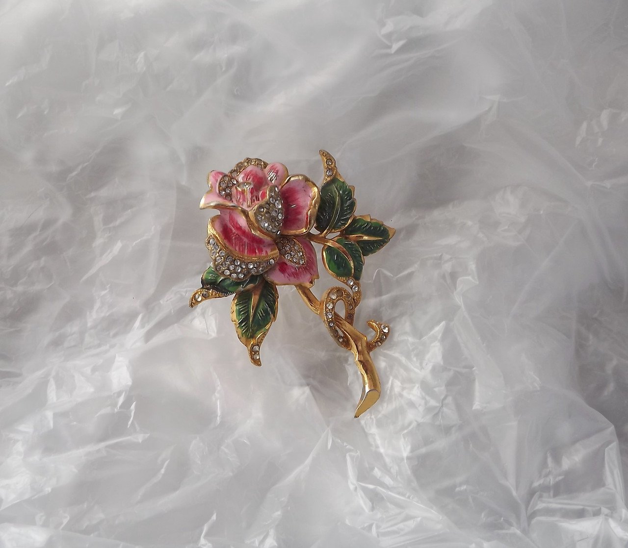 Vintage Chanel Pink Pin with Clear Petals