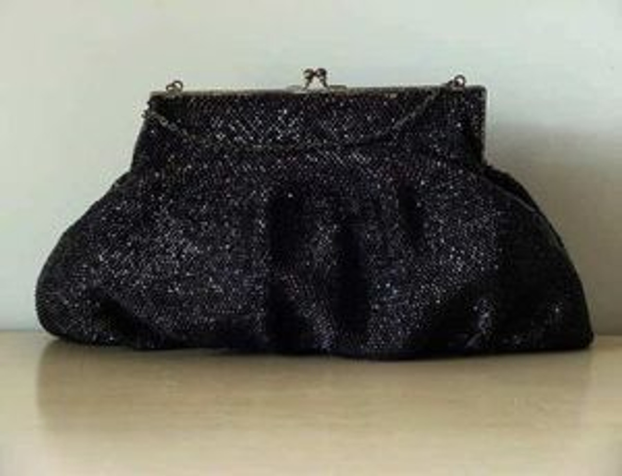 GORGEOUS 1920s Art Deco FRENCH Beaded Purse Evening Bag,Shimmering