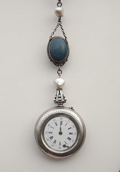 Antique STERLING Silver Ladies Pocket Watch Lavalier~Redesign 4 Aesthetic Value