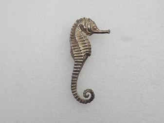 Vintage Large Seahorse Brooch Signed Guglielmo CINI Sterling Silver Sea Theme Pin