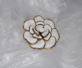 Chanel Vintage Chanel White Camellia Flower Brooch Pin