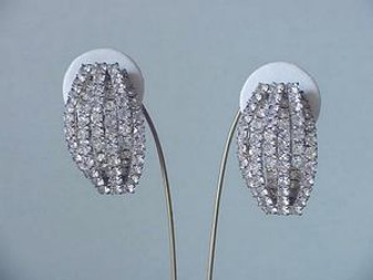 SPECTACULAR RUNWAY COUTURE RHINESTONE EARRINGS 1960's Wedding New Year's Eve