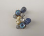 Vintage HATTIE CARNEGIE EARRINGS~ICY BLUE ART GLASS AB CRYSTAL BEADS