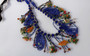 Vintage Boho Necklace Hand Painted Fish Turtles Intricate Beadwork Bohemian Art Piece