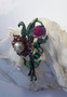 Vintage Rare Enamel Flower Spray Pin Pomerantz Resurrected Summer Spring Brooch