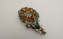 Vintage 1930's Huge Enamel Flower Brooch Art Deco Pin Summer Garden Wedding Jewelry