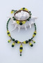 Miriam Haskell Yellow Vaseline Glass Necklace Bracelet Set Bell Shaped Beads