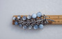 Art Deco Pin Moonstone Glass Cabs Rhinestones Enamel Channel Set Baguettes Mazer