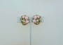 Crown TRIFARI Jewels of India Earrings Pink Glass Cabochons Rhinestones