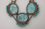 Early Miriam Haskell Czech Inspired Festoon Necklace Rare Turquoise Blue Peking Glass old Costume Jewelry