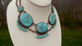 Early Miriam Haskell Czech Inspired Festoon Necklace Rare Turquoise Blue Peking Glass old Costume Jewelry