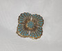 Sterling Vermeil Turquoise Glass Brooch Gold Beading Etruscan Style Persian Old Costume Jewelry