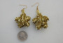 Sparkly Gold Star Tinsel Ornament Earrings Big Fun Pair
