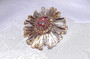 Huge Rare Signed Vintage Schreiner NY Iconic Citrine Ruffle Pin Pendant Brooch