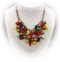 Vintage Glass Fruit Necklace Fruit Salad Tutti Frutti Colorful Garden Bib