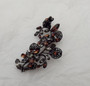 Vintage Schreiner Smoky Topaz Trembler Pin 3 Flower Spray Brooch Pendant Combo