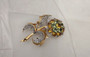 M. Boucher Flower Brooch MB Phrygian Cap With Initial R Pave & Open Back Stones