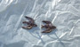 Art Deco Bluebird Swallow Bird Earrings Screw On With Rhinestones Silver Plated