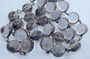 Antique Victorian Rock Quartz Pools of Light Necklace Long 26" Embossed Sterling