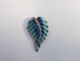 Rare Signed CORO Rhinestone Enamel Fur Clip Brooch Big Exotic Leaf Pin